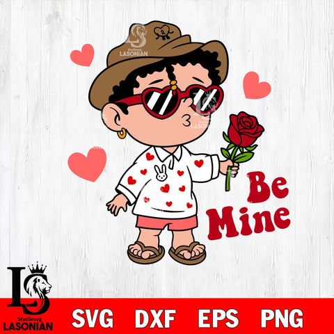 Un Febrero sinti valentines, bad bunny valentines svg  , Un San Valentin Sin Ti svg svg eps dxf png file, digital download