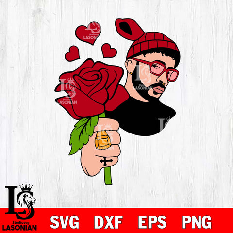 Un Febrero sinti valentines, bad bunny valentines svg, Un San Valentin Sin Ti svg svg eps dxf png file, digital download