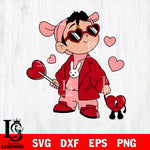 Un Febrero sinti valentines, bad bunny valentines svg , Un San Valentin Sin Ti svg svg eps dxf png file, digital download