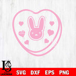 Un Febrero sinti valentines, bad bunny valentines svg, Un San Valentin Sin Ti svg svg eps dxf png file, digital download