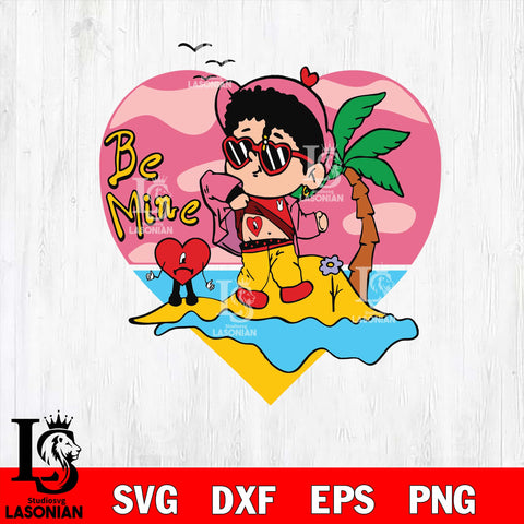 Un Febrero sinti valentines, bad bunny valentines svg , Un San Valentin Sin Ti svg svg eps dxf png file, digital download