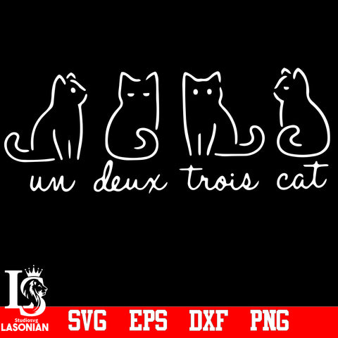 Un deux trois cat svg,eps,dxf,png file