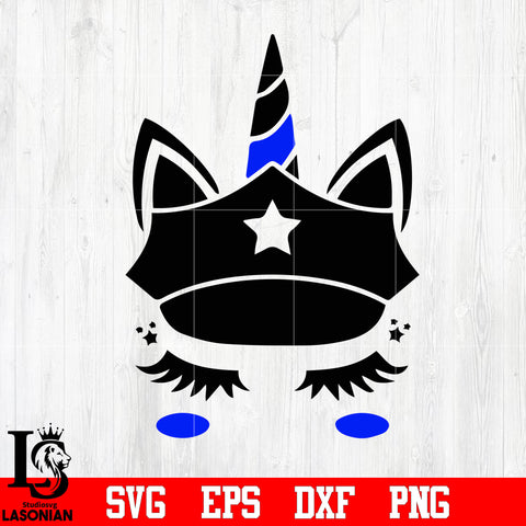 Unicorn thin blue line, police thin blue line SVG, Police Unicorn, back the blue unicorn svg eps dxf png file