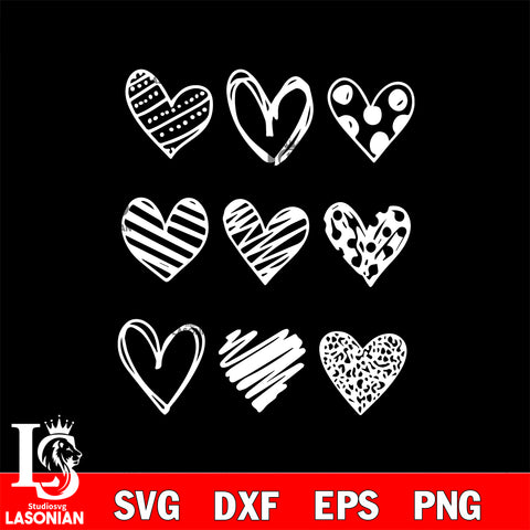 Heart valentine's day svg eps dxf png file, digital download