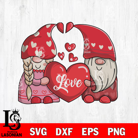 Gnome love svg eps dxf png file, digital download