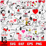 Snoopy Valentines bundle  svg eps dxf png file, digital download