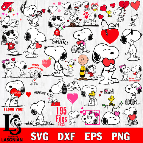 Snoopy Valentines bundle  svg eps dxf png file, digital download
