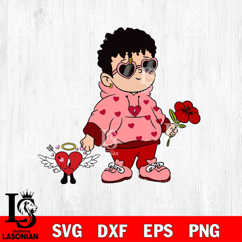 Un San Valentin Sin Ti PNG, Bad Bunny Valentines svg eps dxf png file, digital download