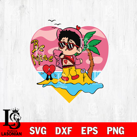 bad bunny valentine's day  svg eps dxf png file, digital download