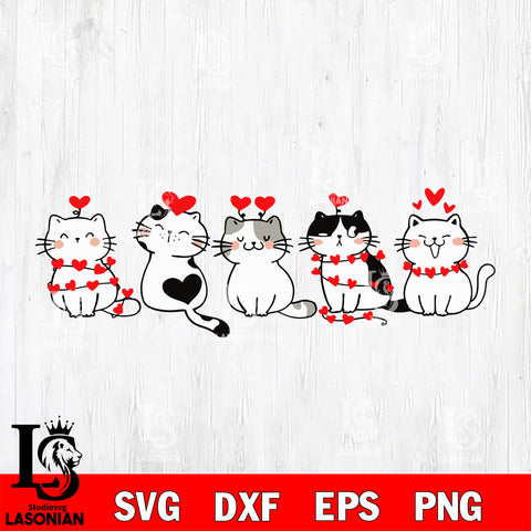 Cat valentine's svg eps dxf png file, digital download