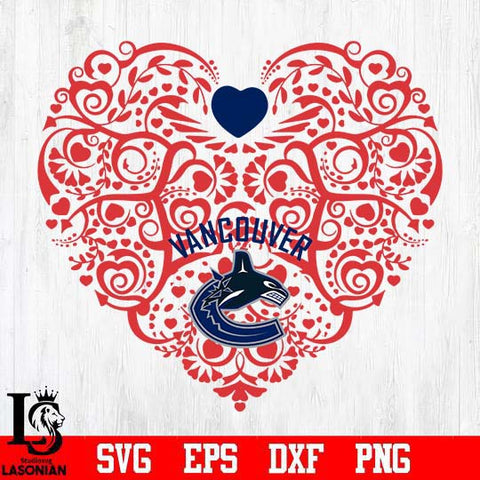 Vancouver Canucks heart svg dxf eps png file