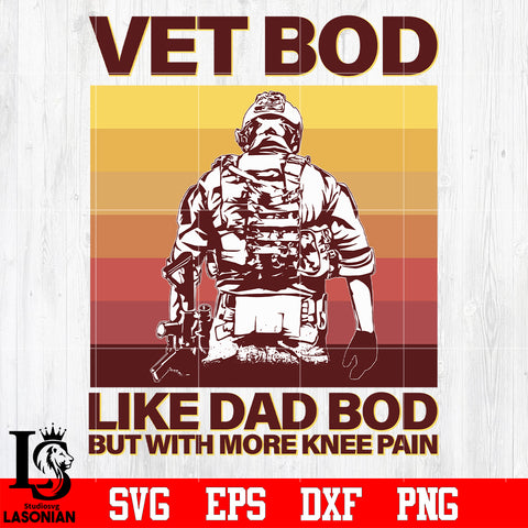 Vet bob like dad bod but with more knee pain svg eps dxf png file