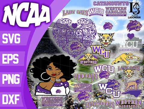 Western Carolina Catamounts svg eps dxf png file, bundle ncaa svg, ncaa svg