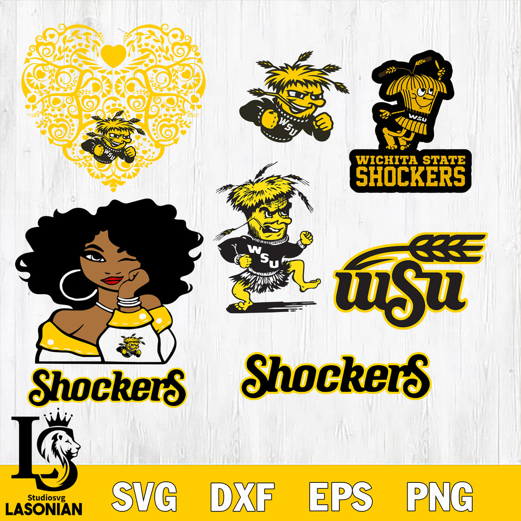 Wichita Svg Bundle Wichita State Shockers svg eps dxf png file , Bundle NCAA ...