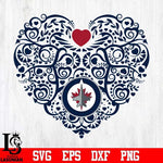 Winnipeg Jets heart svg dxf eps png file