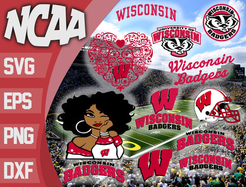 Bundle Wisconsin Badgers svg eps dxf png file