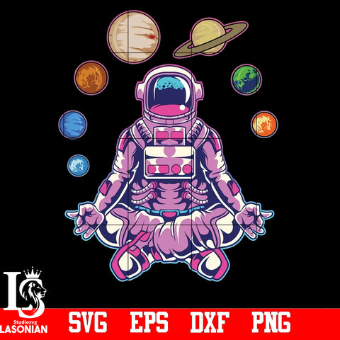 astronaut yoga svg,eps,dxf,png file