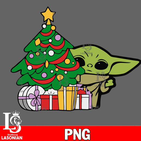 Baby Yoda christmas PNG file, Digital Download