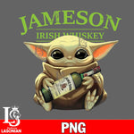 baby yoda christmas, jameson irish whiskey PNG file, Digital Download