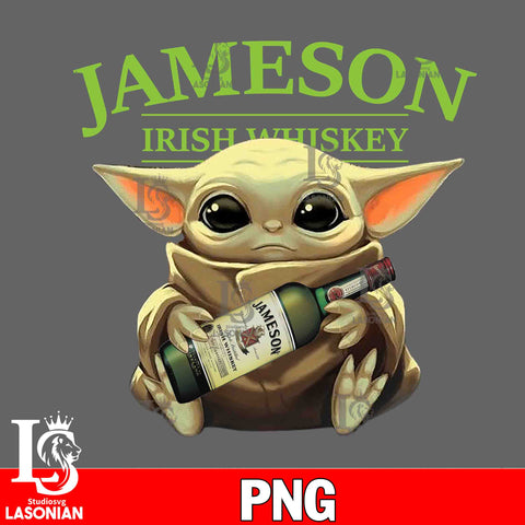 baby yoda christmas, jameson irish whiskey PNG file, Digital Download
