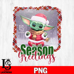 baby yoda christmas , season greetings PNG file, Digital Download