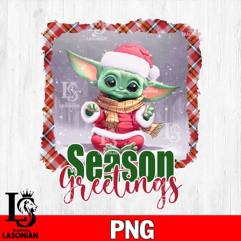 baby yoda christmas , season greetings PNG file, Digital Download