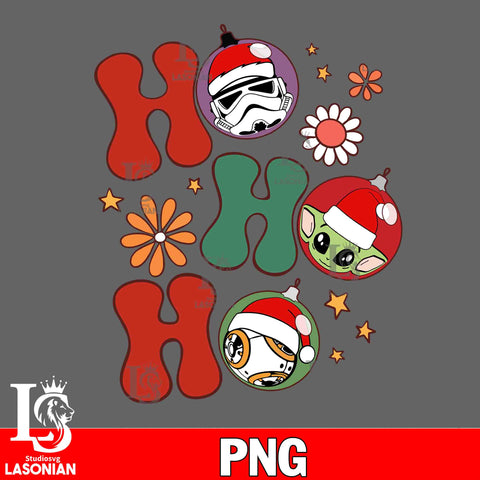 baby yoda christmas, star wars christmas, Ho Ho Ho PNG file, Digital Download