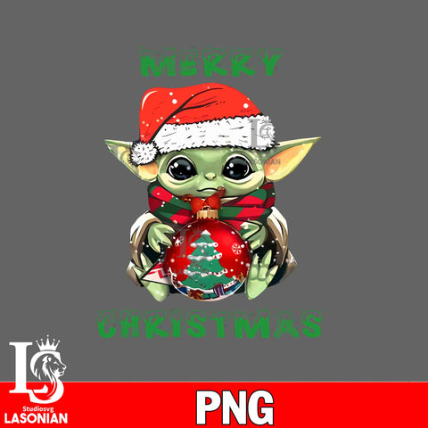 baby yoda merrry christmas PNG file, Digital Download