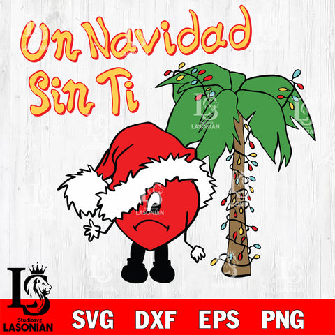 bad bunny christmas  svg eps dxf png file, Instant Download