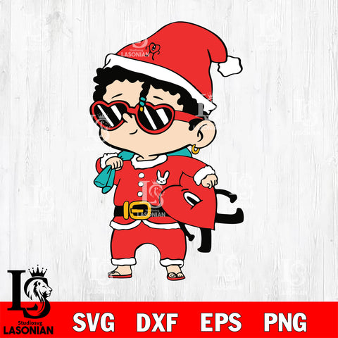 bad bunny christmas 4 svg eps dxf png file, Instant Download