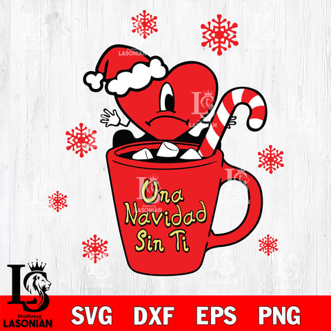 bad bunny christmas 5 svg eps dxf png file, Instant Download
