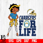 betty Boop Los Angeles Chargers For Life svg,eps,dxf,png file