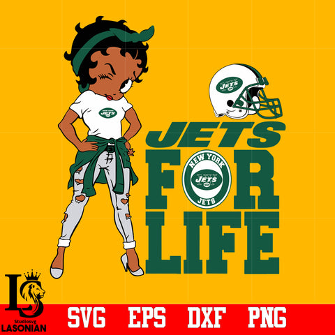 betty boop New York Jets for life svg,eps,dxf,png file