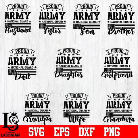 Bundle Proud army national guard svg eps dxf png file