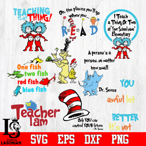 One Place You Will Go When You Read Dr Seuss Bundle Files, Dr Seuss Bundle, Reading Svg Dxf Eps Png file