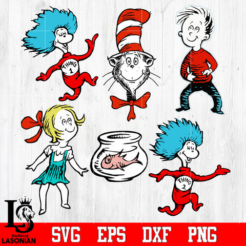 bundle Large Dr Seuss Characters 2-sided Bulletin Board Cut Out Svg Dxf Eps Png file