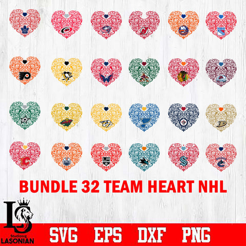 Bundle Heart NHL SVG Files, Cricut, Silhouette Studio, Digital Cut Files