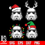christmas Star Wars, Santa Stormtrooper Reindeer Elf Lights The Mandalorian Baby Yoda Svg Dxf Eps Png file