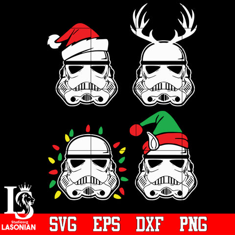 christmas Star Wars, Santa Stormtrooper Reindeer Elf Lights The Mandalorian Baby Yoda Svg Dxf Eps Png file