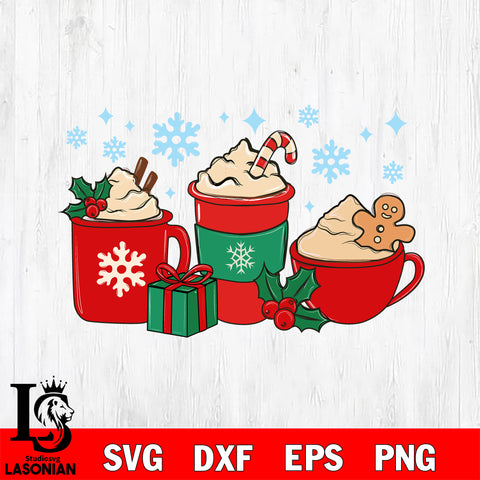 coffe christmas  svg eps dxf png file, digital download