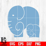 elephant mom and baby Svg Dxf Eps Png file