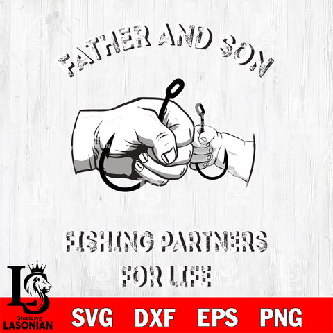 father and son fishing partners for life svg dxf eps png file