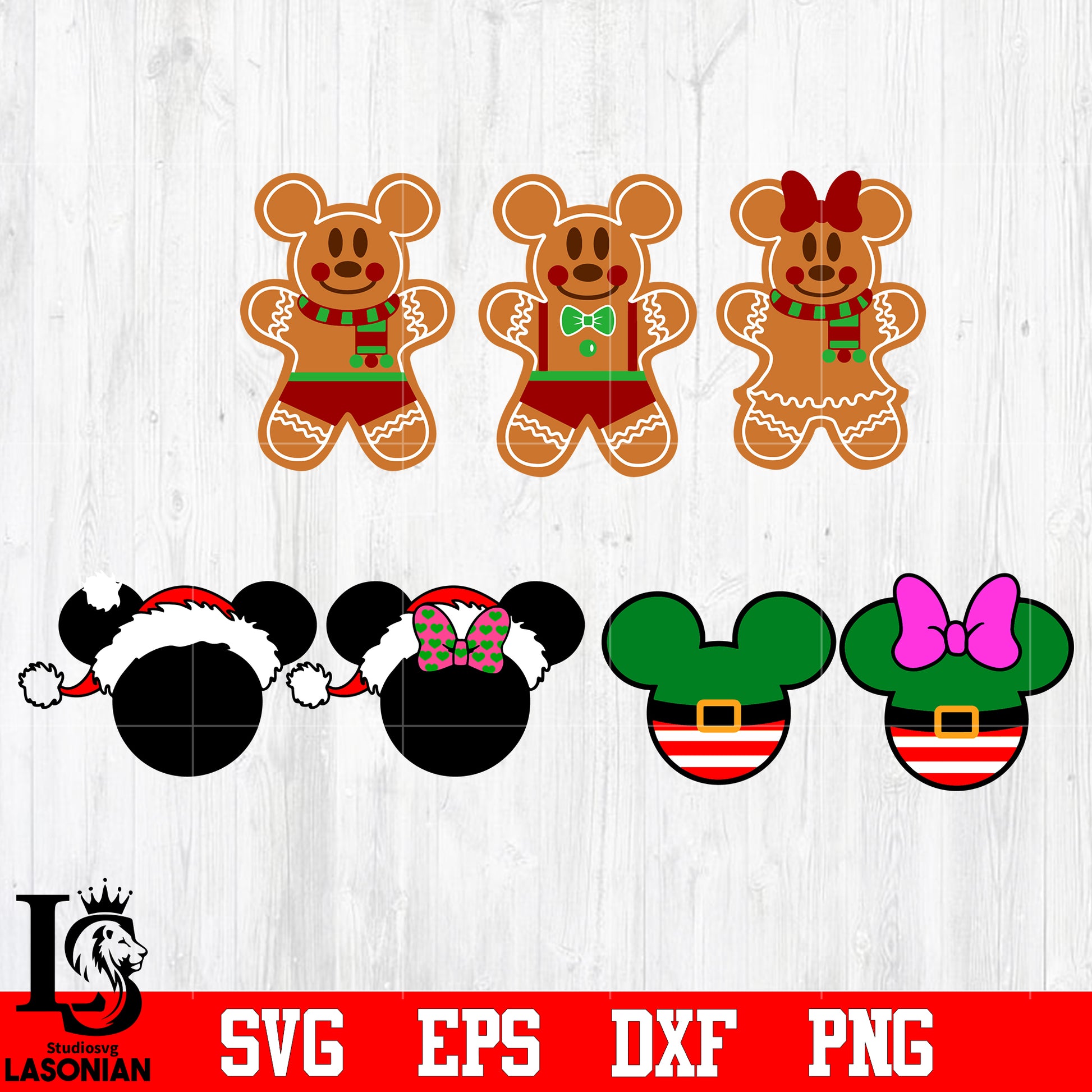 Bundle gingerbread ,Santa svg eps dxf png file