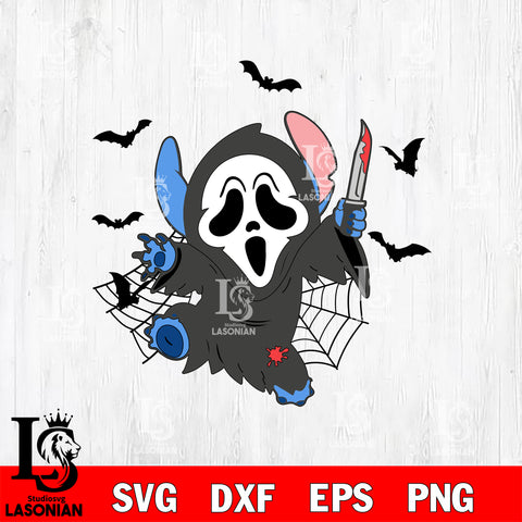 gostface stitch svg, halloween svg eps dxf png file