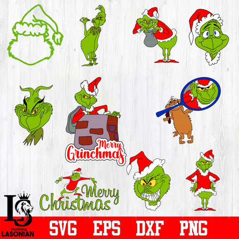 grinch bundle 22 file svg dxf pdf png file