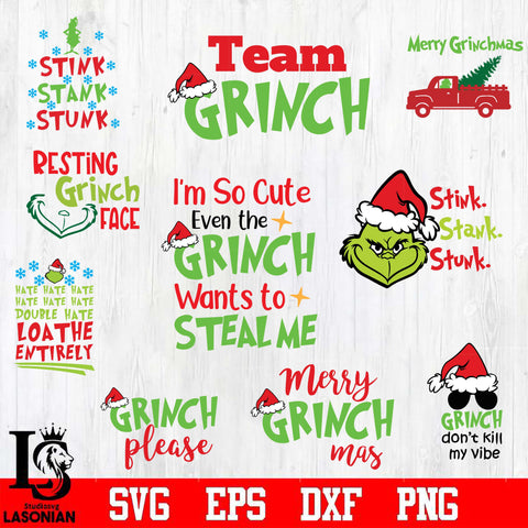 grinch bundle 13 file svg dxf pdf png file