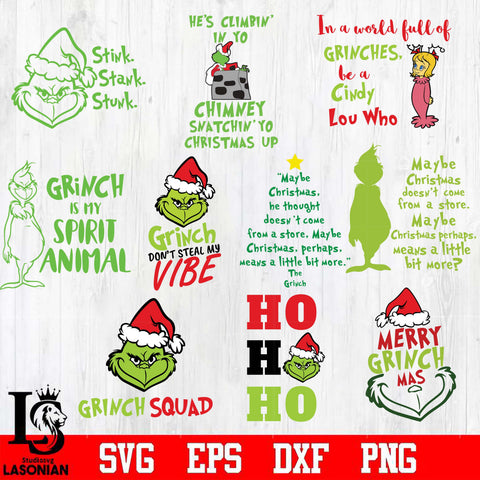 grinch bundle 14 file svg dxf pdf png file