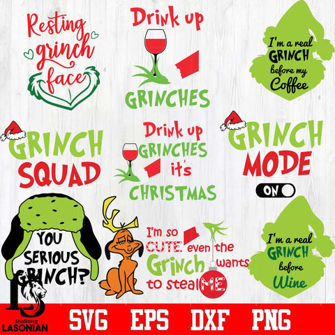 grinch bundle 15 file svg dxf pdf png file