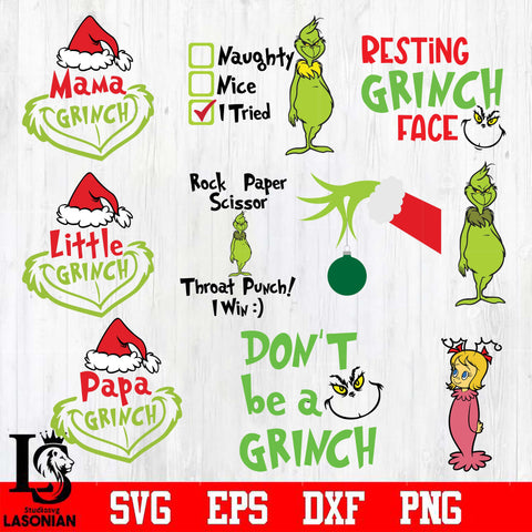 grinch bundle 17 file svg dxf pdf png file