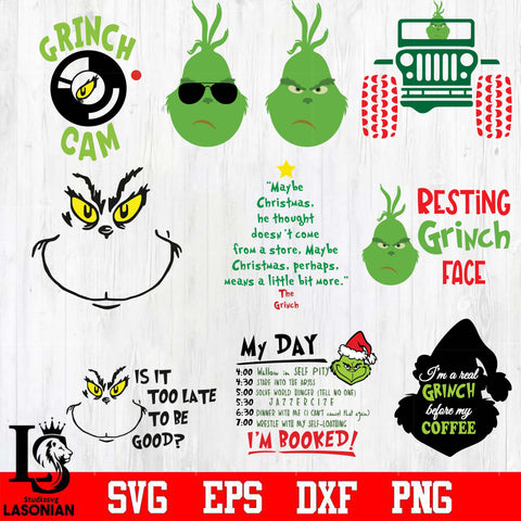 grinch bundle 19 file svg dxf pdf png file